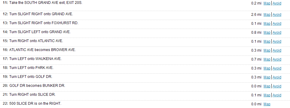 alternative route via Grand Av